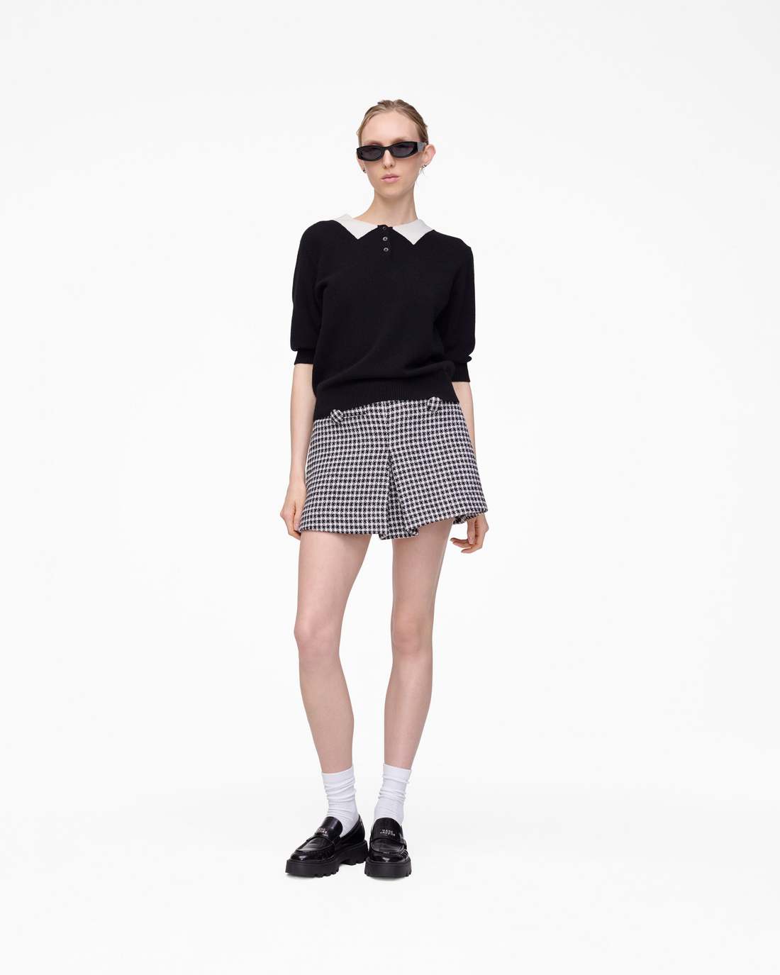 Marc Jacobs Gingham Tweed Mini Skirt Black Multi
