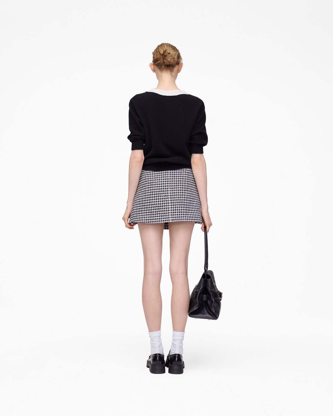Marc Jacobs Gingham Tweed Mini Skirt Black Multi