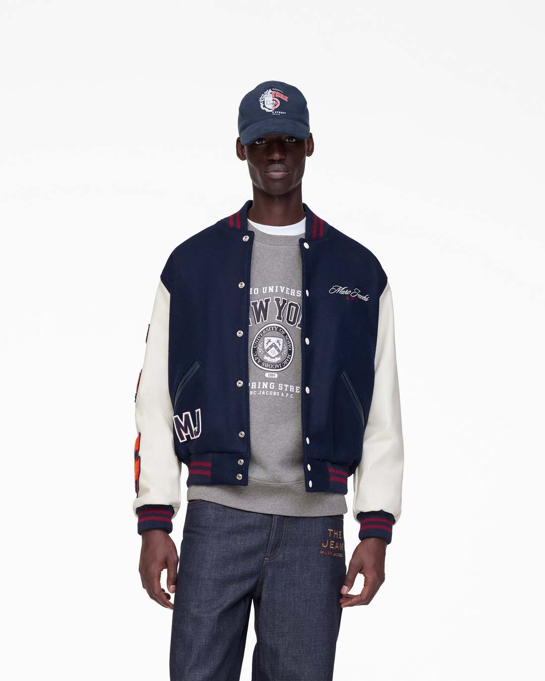 Marc Jacobs The A.P.C. X Marc Jacobs  Varsity Jacket Dark Navy/White