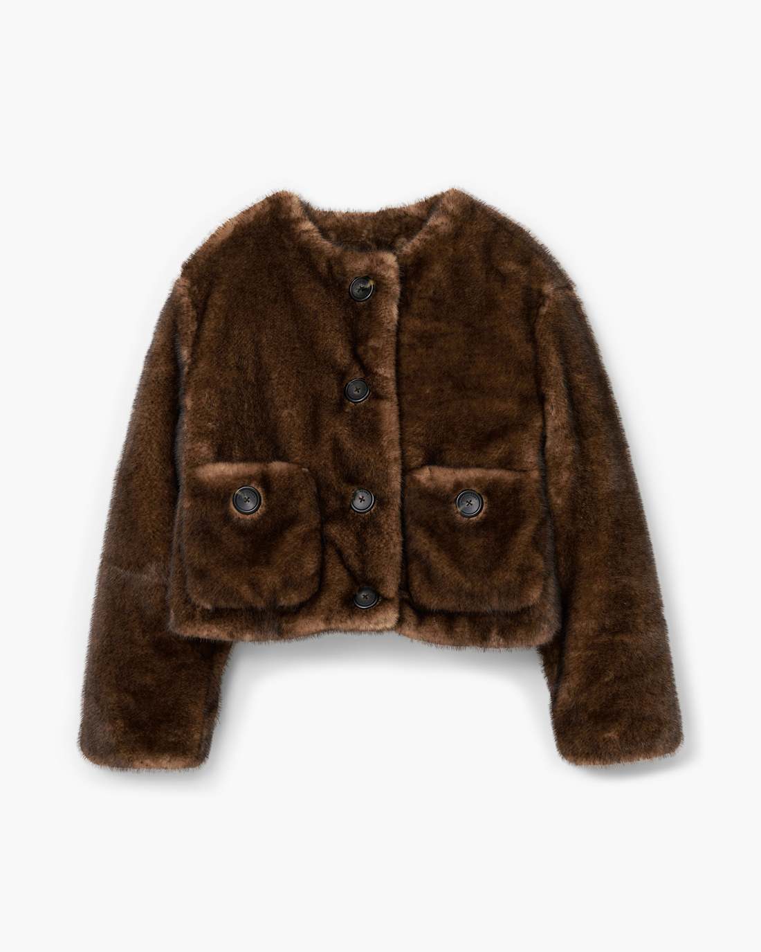 Marc Jacobs Teddy Cropped Jacket Ebony