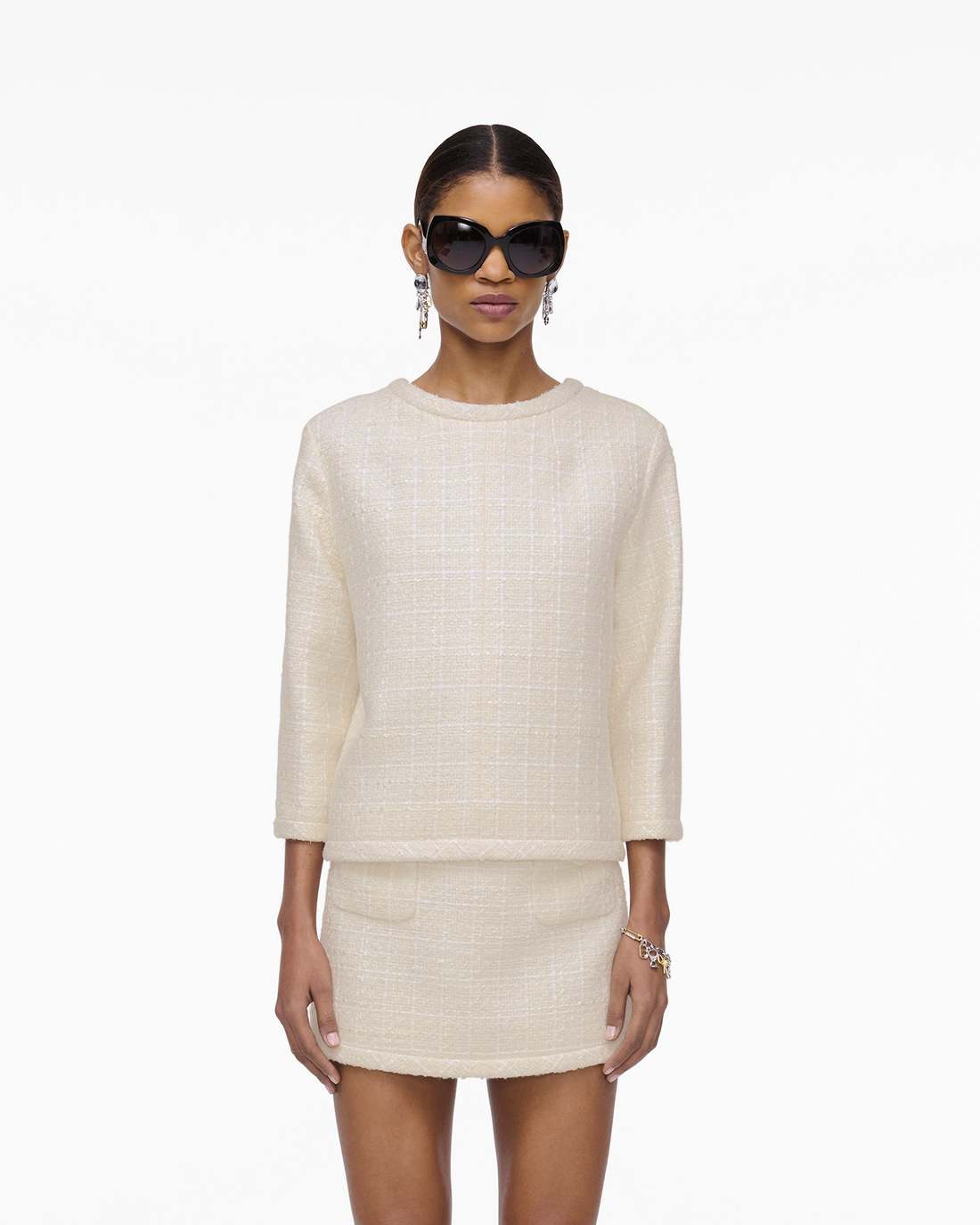 Marc Jacobs Tweed Backwards Lady Jacket Ivory