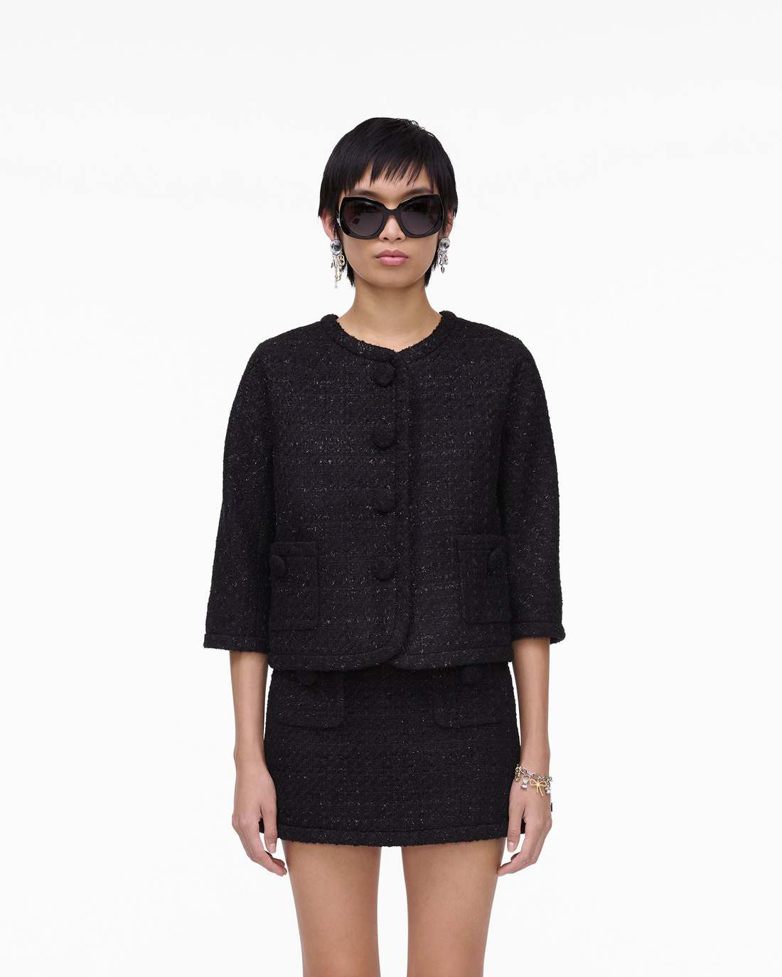 Marc Jacobs Tweed Backwards Lady Jacket Black