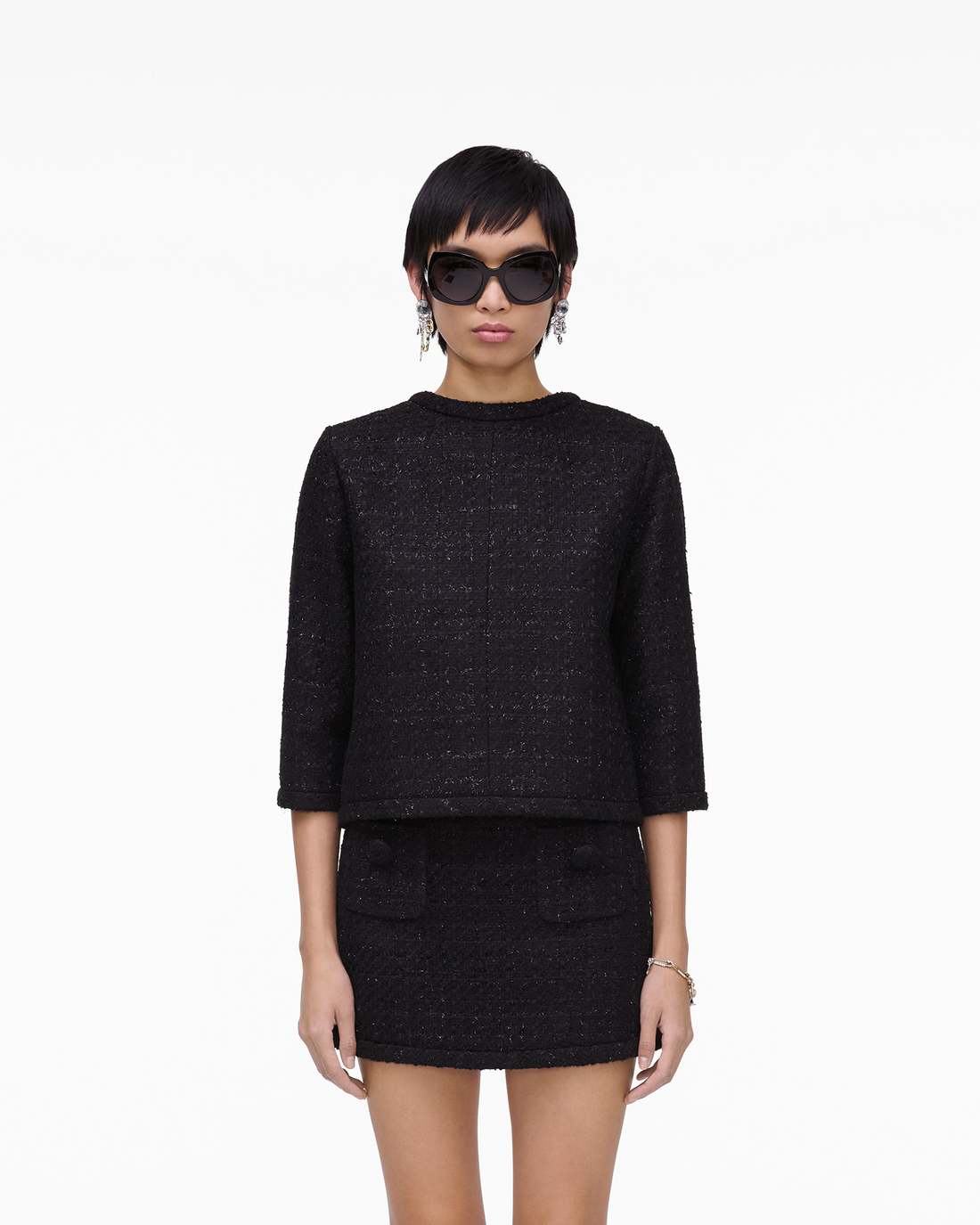 Marc Jacobs Tweed Backwards Lady Jacket Black