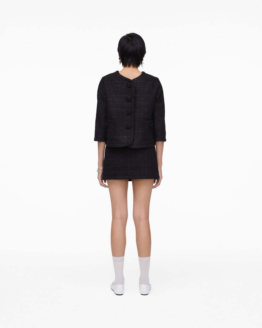 Marc Jacobs Tweed Backwards Lady Jacket Black