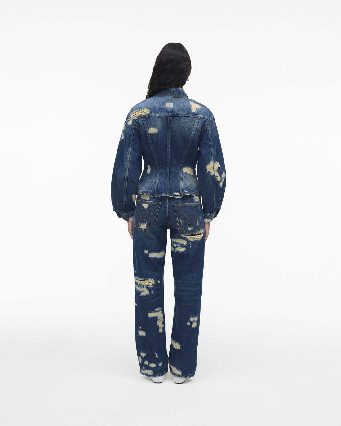Marc Jacobs The Rip And Repair Fluted Denim Jacket Punk Indigo