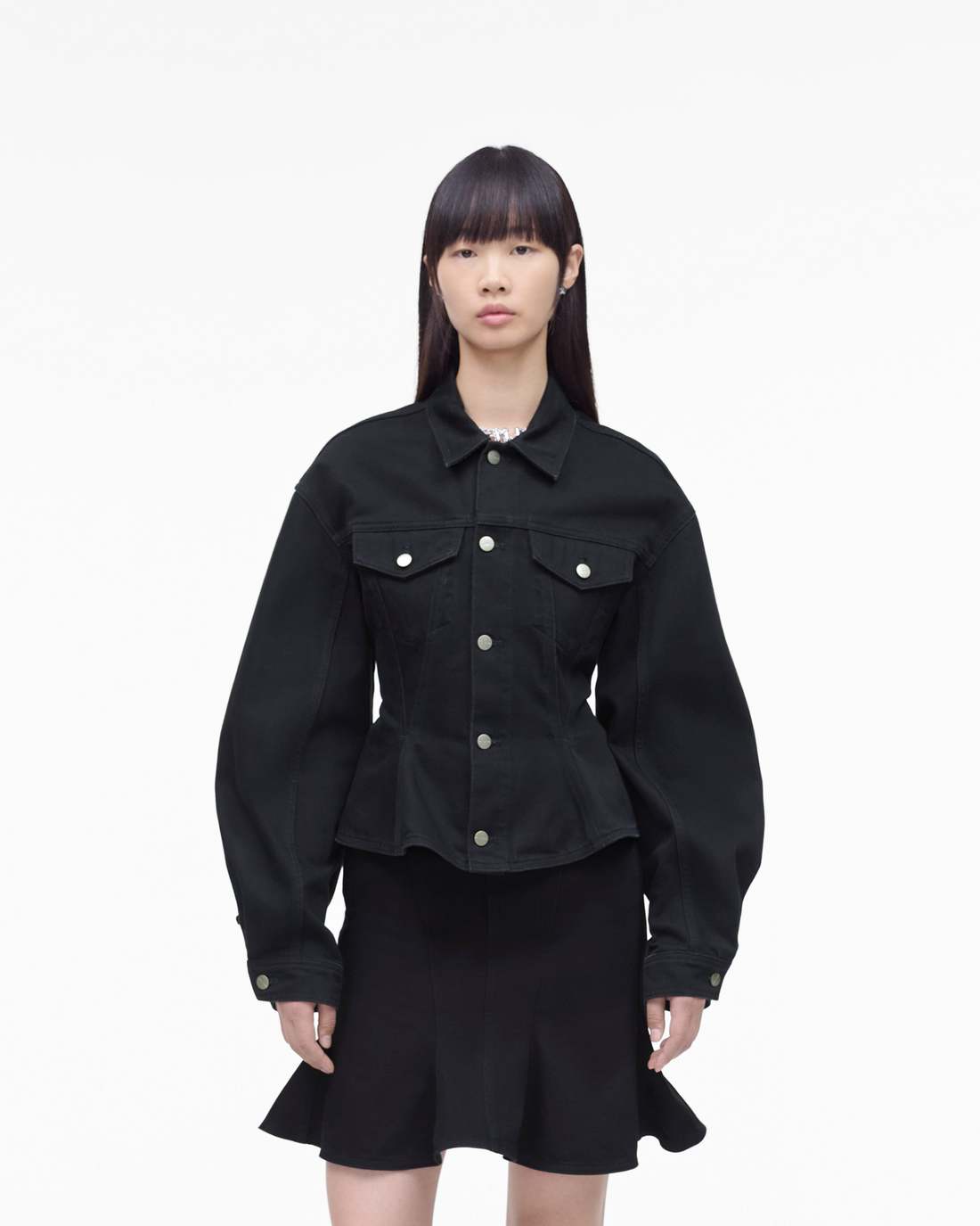 Marc Jacobs The Fluted Denim Jacket Black